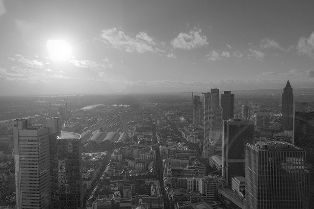 Template Photo Frankfurt Cityscape Black White for OffiDocs