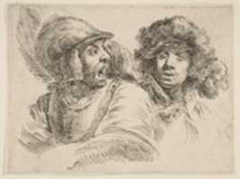 Free download Frightened Soldier and a Man in a Fur Hat free photo or picture to be edited with GIMP online image editor