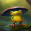 Frog holding umbrella wallpaper  screen for extension Chrome web store in OffiDocs Chromium