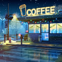 Frozen Coffee | Street | Winter  screen for extension Chrome web store in OffiDocs Chromium