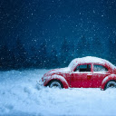 Frozen Journey: A Classic Red Beetle in Winters Embrace  screen for extension Chrome web store in OffiDocs Chromium