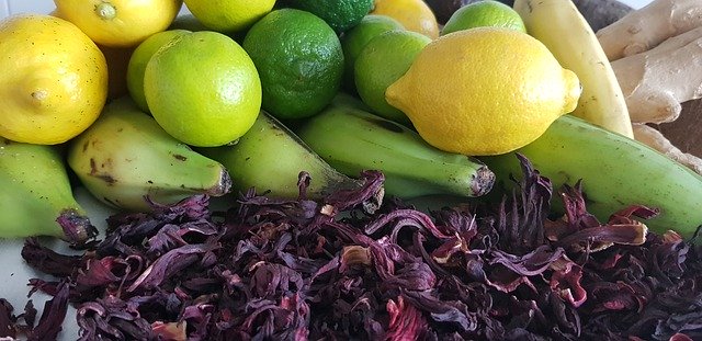 Download gratuito di frutta, limone, piantaggine, banana: foto o immagine gratuita da modificare con l'editor di immagini online GIMP