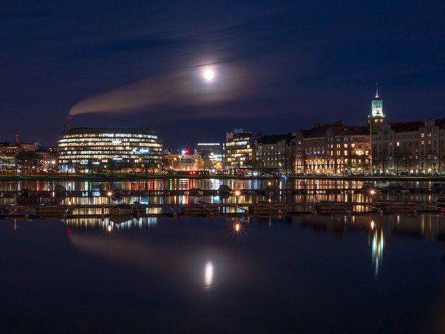 Free download Full Moon Cityscape City -  free photo or picture to be edited with GIMP online image editor