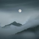 Full Moon over Foggy Mountains Covered With Clouds  screen for extension Chrome web store in OffiDocs Chromium