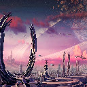 Futuristic Metropolis Under a Cosmic Sky  screen for extension Chrome web store in OffiDocs Chromium