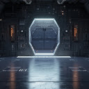 Futuristic Spaceship Corridor  screen for extension Chrome web store in OffiDocs Chromium