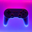 Gaming Vibes: Controller on a Blue Purple Pink Gradient  screen for extension Chrome web store in OffiDocs Chromium