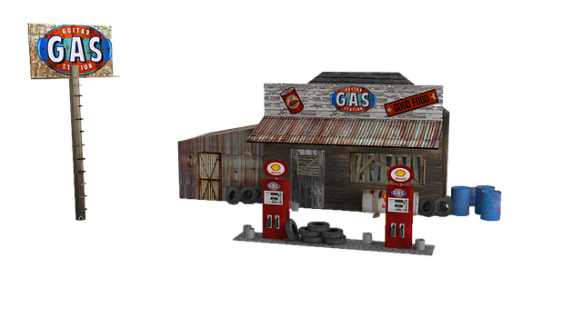 Free download Gas Station Model -  free illustration to be edited with GIMP free online image editor