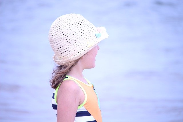 Free download Girl Beach Hat -  free photo or picture to be edited with GIMP online image editor