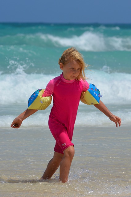 Free download girl beach sea armbands uv suit free picture to be edited with GIMP free online image editor