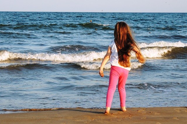 Free download Girl Beach Sunset -  free photo or picture to be edited with GIMP online image editor