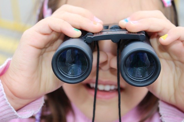 Free download Girl Binoculars Children -  free photo or picture to be edited with GIMP online image editor
