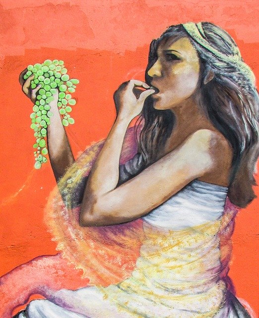 Free download Girl Eating Grape -  free illustration to be edited with GIMP free online image editor
