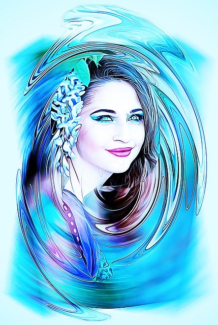 Free download Girl Flower Art -  free illustration to be edited with GIMP free online image editor