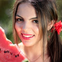 Girl holding a piece of watermelon  screen for extension Chrome web store in OffiDocs Chromium