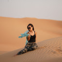 Girl in the desert  screen for extension Chrome web store in OffiDocs Chromium
