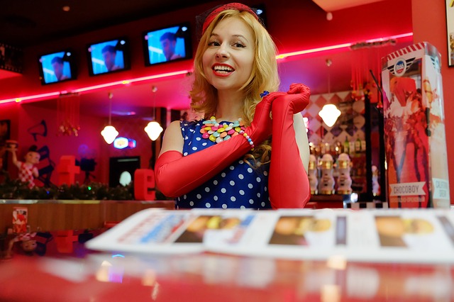 Free download girl lady diner route 66 gloves free picture to be edited with GIMP free online image editor