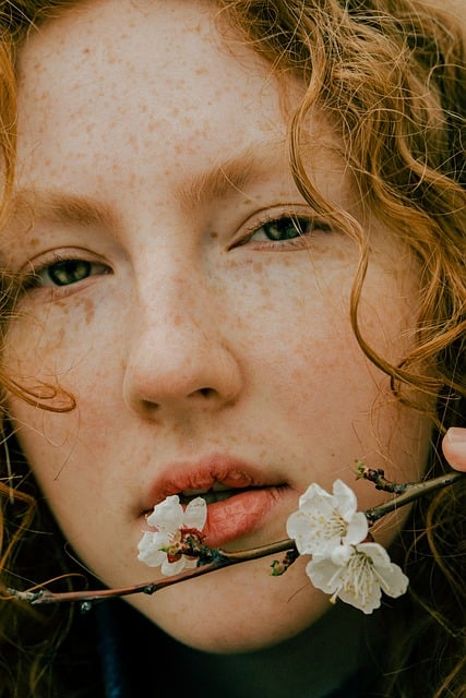 Free download girl lips freckles flowers curly free picture to be edited with GIMP free online image editor