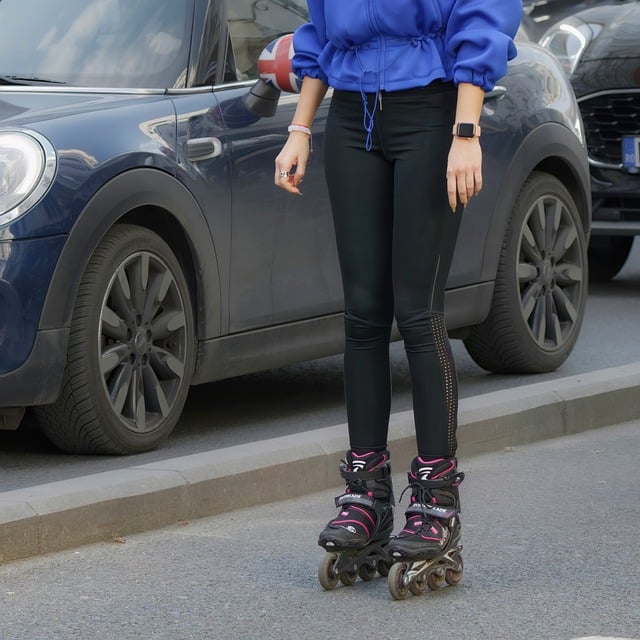 Free download girl rollers pavement walking free picture to be edited with GIMP free online image editor