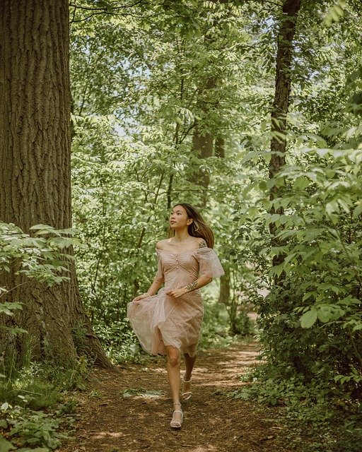 Free download girl run forest dress fashion free picture to be edited with GIMP free online image editor