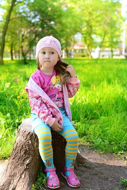 Free download Girl Sitting On A Stump Masha -  free free photo or picture to be edited with GIMP online image editor