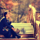 Girl sitting on wooden bridge  screen for extension Chrome web store in OffiDocs Chromium