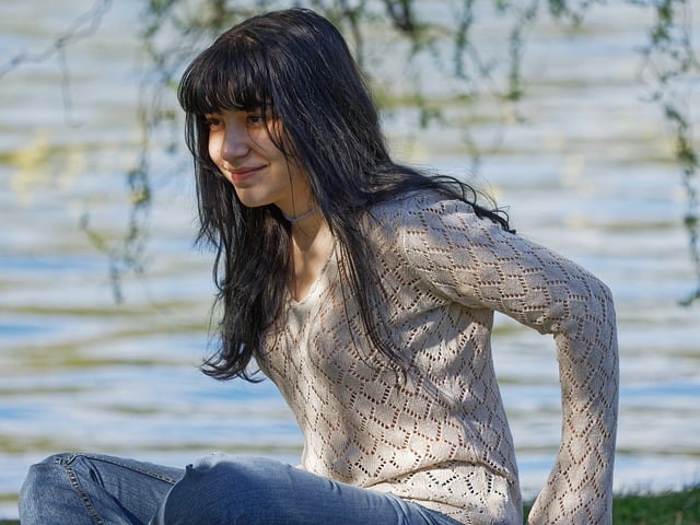Free download girl smiling outdoors lake shore free picture to be edited with GIMP free online image editor