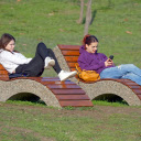 girls on park benches  screen for extension Chrome web store in OffiDocs Chromium