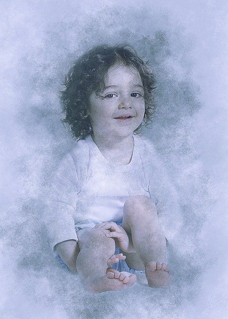 Free download Girl Toddler Sitting -  free illustration to be edited with GIMP free online image editor