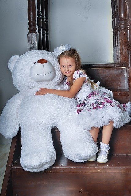 Template Photo Girl With A Big Bear Great Toy -  for OffiDocs