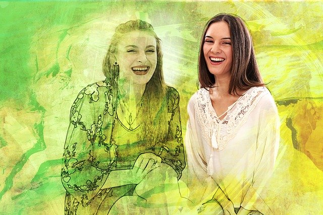 Free download Girl Women Laugh -  free illustration to be edited with GIMP free online image editor