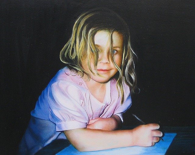 Free download Girl Writing -  free illustration to be edited with GIMP free online image editor