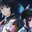 Giyu and Shinobu Kimetsu no Yaiba Pillars Anime Theme  screen for extension Chrome web store in OffiDocs Chromium