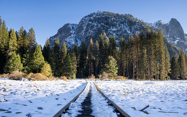 Free download glade railroad rails snow free picture to be edited with GIMP free online image editor