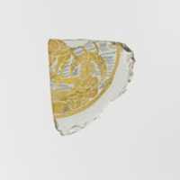 Free download Glass bowl fragment with gold leaf and painted decoration free photo or picture to be edited with GIMP online image editor