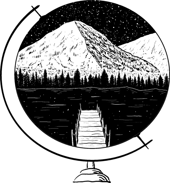 Free download Globe Mountains Stars -  free illustration to be edited with GIMP free online image editor