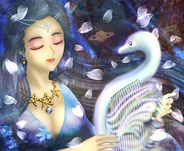 Download gratuito di strumenti musicali Goddess Women - illustrazione gratuita da modificare con l'editor di immagini online gratuito di GIMP