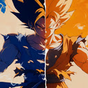 Goku Super Saiyan Power Up Split  screen for extension Chrome web store in OffiDocs Chromium