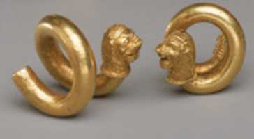 Free download Gold and copper alloy spiral with lion-head terminal free photo or picture to be edited with GIMP online image editor