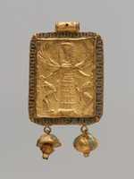 Free download Gold and enamel pendant with Mistress of Animals free photo or picture to be edited with GIMP online image editor