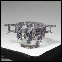 Free download Gold-band mosaic glass scyphus (drinking cup) free photo or picture to be edited with GIMP online image editor