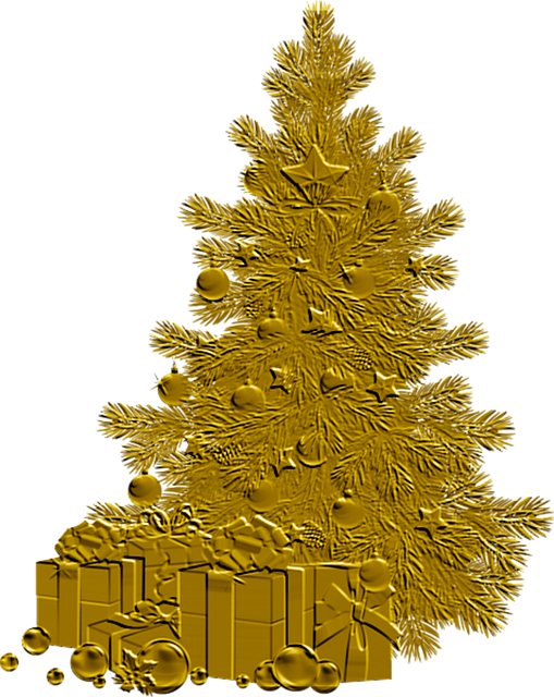 Free download Gold Christmas Tree -  free illustration to be edited with GIMP free online image editor