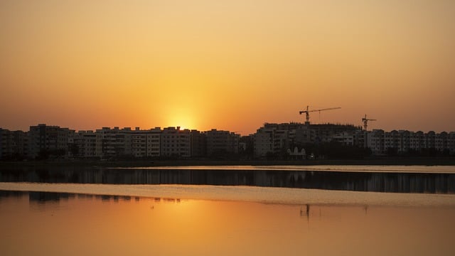 Free download golden sunset sunset hyderabad lake free picture to be edited with GIMP free online image editor