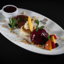 Gourmet Dessert Platter with Berry Sorbet and Fresh Fruits  screen for extension Chrome web store in OffiDocs Chromium