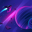 Gradient galaxy background  screen for extension Chrome web store in OffiDocs Chromium