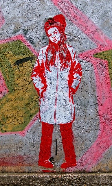 Téléchargement gratuit Graffiti Girl Wall - photo ou image gratuite à éditer avec l'éditeur d'images en ligne GIMP