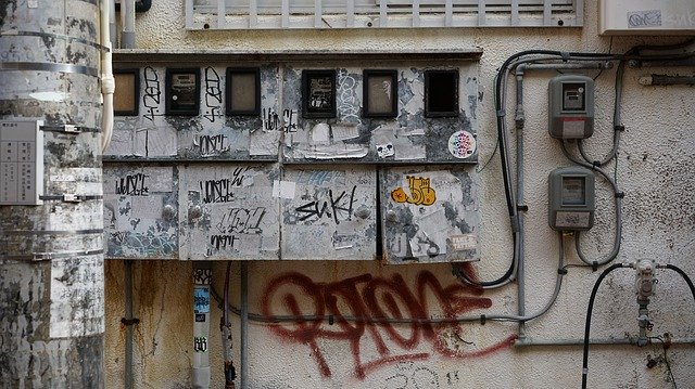 Free download Graffiti Skyline Electric Cable -  free photo or picture to be edited with GIMP online image editor