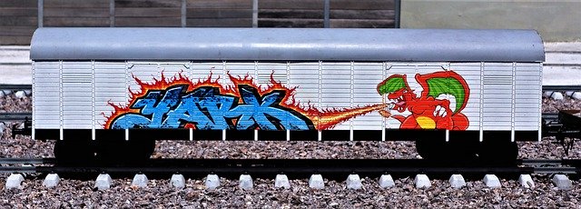 Kostenloser Download Graffiti Wagon Railway - kostenloses Foto oder Bild zur Bearbeitung mit GIMP Online-Bildbearbeitung