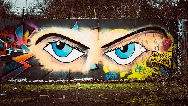 Descărcare gratuită Graffiti Wall Eyes - fotografie sau imagini gratuite pentru a fi editate cu editorul de imagini online GIMP