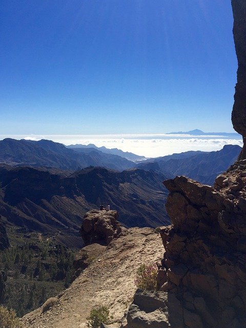 Muat turun percuma Landskap Gran Canaria Roque Nublo - foto atau gambar percuma untuk diedit dengan editor imej dalam talian GIMP